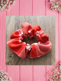 RED PLAID-Baby bandana and Mama Scrunchie & Headband