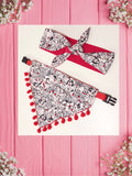 Playful Pups & Small dots-Baby bandana and Mama bow headband