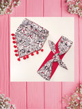 Playful Pups & Small dots-Baby bandana and Mama bow headband