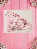 Pink Floral- Baby bandana and Mama Scrunchie