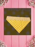 Yellow PAWka Dots-Baby bandana and Mama Scrunchie