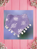 Purple Antique Prints--Baby bandana and Mama bow headband