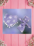 Purple Antique Prints--Baby bandana and Mama bow headband