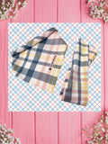 Multi White Plaid -Baby Bandana & Mama Headband