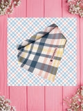 Multi White Plaid -Baby Bandana & Mama Headband