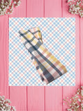 Multi White Plaid -Baby Bandana & Mama Headband