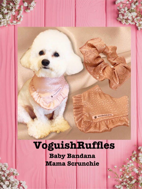VoguishRuffles- Baby bandana and Mama Scrunchie