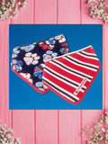 USA Paws & RedBlueWhite Stripe-Baby bandana and Mama Scrunchie