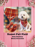 Russet Fall Plaid - Baby bandana and Mama Scrunchie