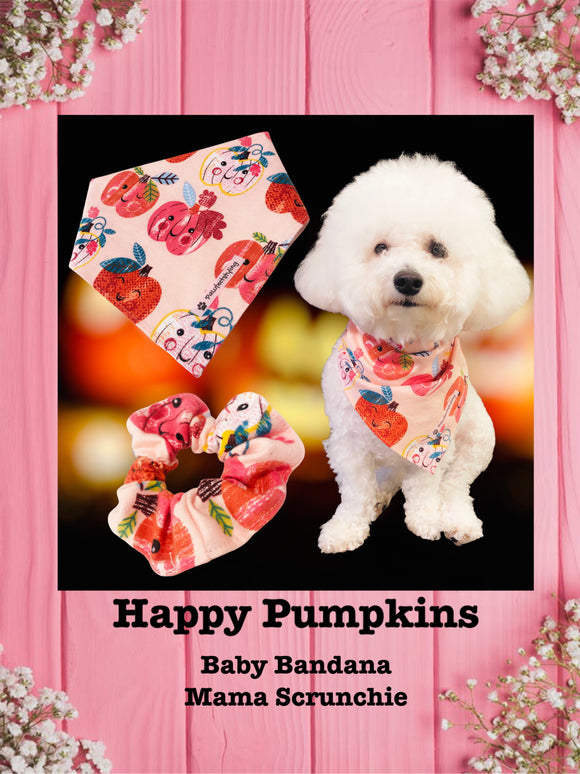 Happy Pumpkins- Baby Bandana and Mama Scrunchie